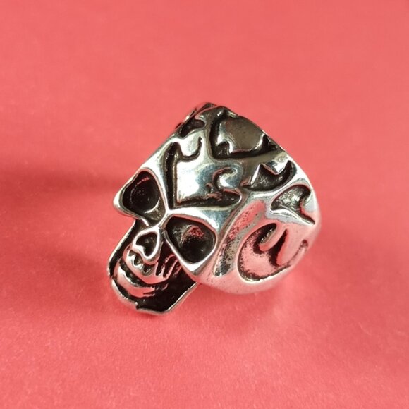 💀 Gothic Mars Attacks Alien Skull Heavy Metal Ring (Size 10) - Picture 4 of 4